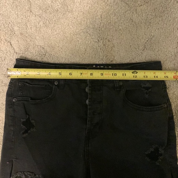 Vanilla Star Brand Distressed Highwaisted Black Jean Shorts - Picture 4 of 8